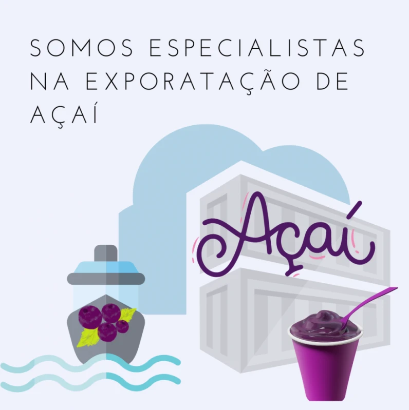 exportação de açaí cremoso